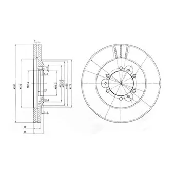 Jeu de 2 disques de frein avant DELPHI BG3378
