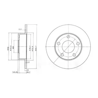Jeu de 2 disques de frein arrière DELPHI BG3381