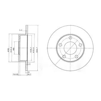 Jeu de 2 disques de frein arrière DELPHI BG3381C