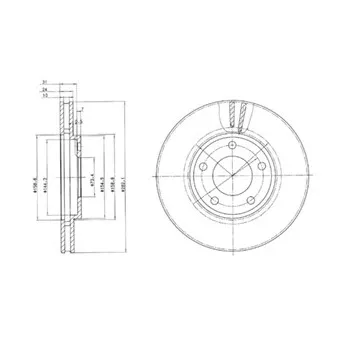 Jeu de 2 disques de frein avant DELPHI BG3383