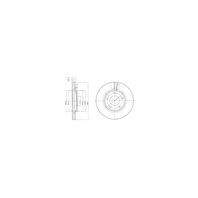 Jeu de 2 disques de frein avant DELPHI BG3383