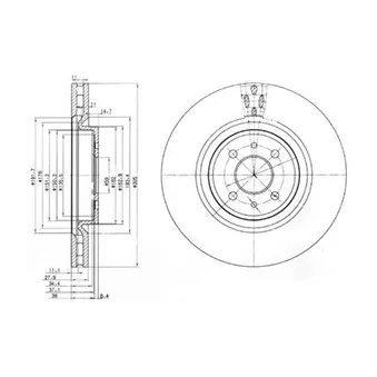 Jeu de 2 disques de frein avant DELPHI BG3387