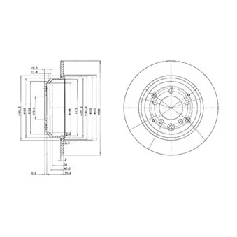 Jeu de 2 disques de frein arrière DELPHI BG3390