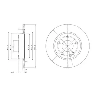 Jeu de 2 disques de frein avant DELPHI