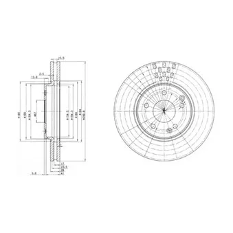 Jeu de 2 disques de frein avant DELPHI BG3396
