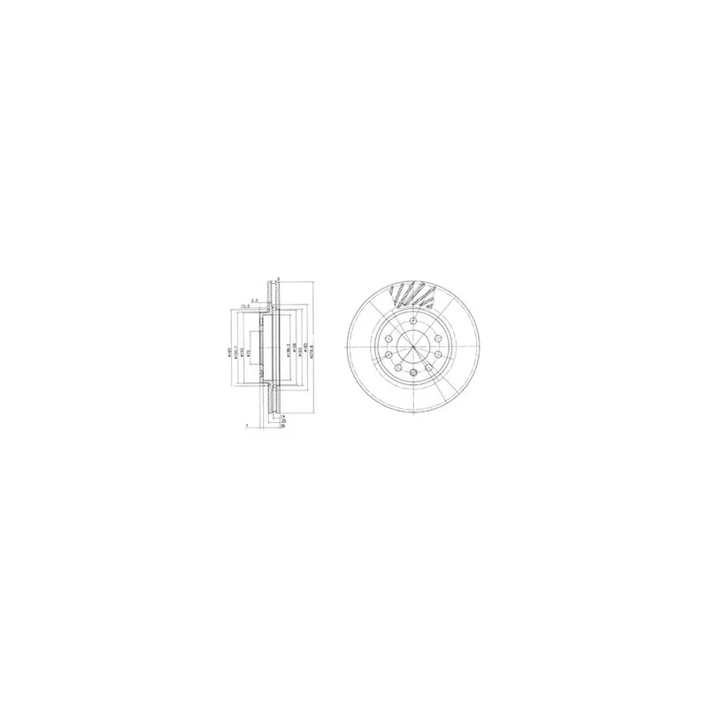 Jeu de 2 disques de frein avant DELPHI BG3405