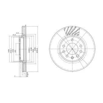 Jeu de 2 disques de frein avant DELPHI BG3405C
