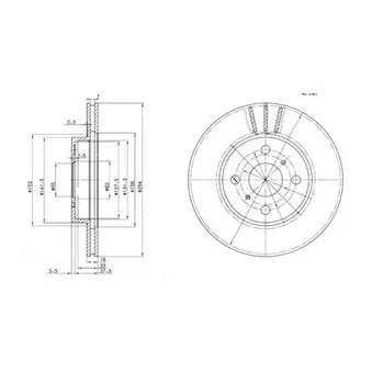 Jeu de 2 disques de frein avant DELPHI