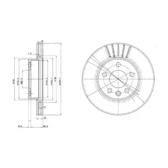 Jeu de 2 disques de frein avant DELPHI BG3417C