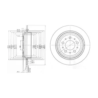 Jeu de 2 disques de frein arrière DELPHI BG3419