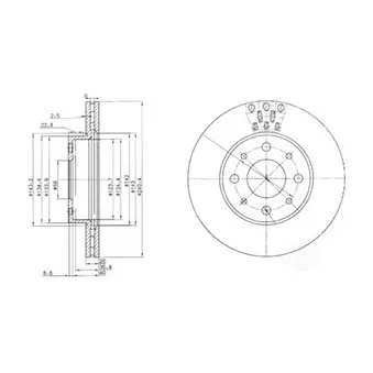 Jeu de 2 disques de frein avant DELPHI BG3425