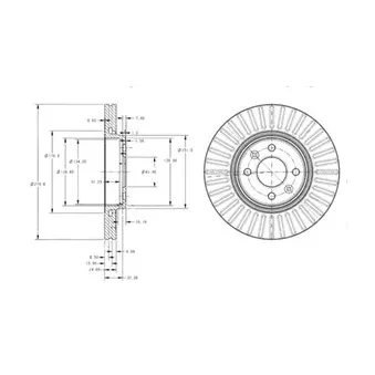 Jeu de 2 disques de frein avant DELPHI BG3430