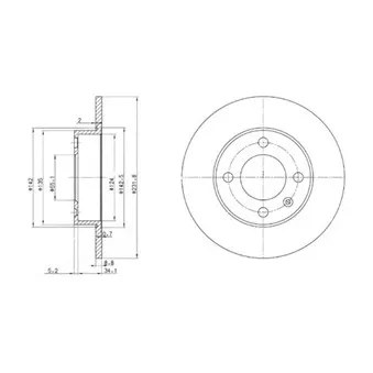 Jeu de 2 disques de frein arrière DELPHI BG3505