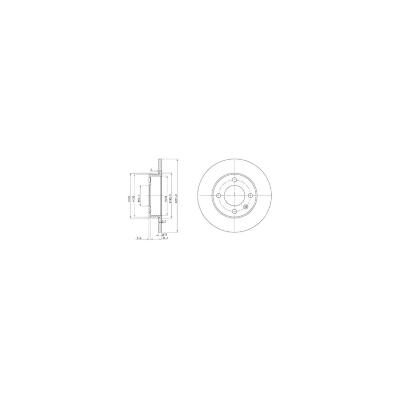 Jeu de 2 disques de frein arrière DELPHI BG3505