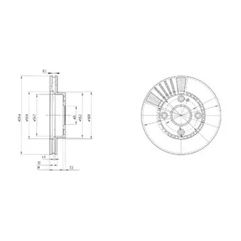 Jeu de 2 disques de frein avant DELPHI