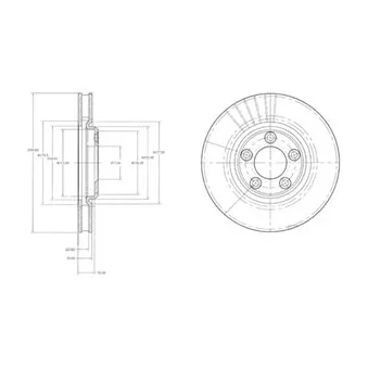 Jeu de 2 disques de frein avant DELPHI