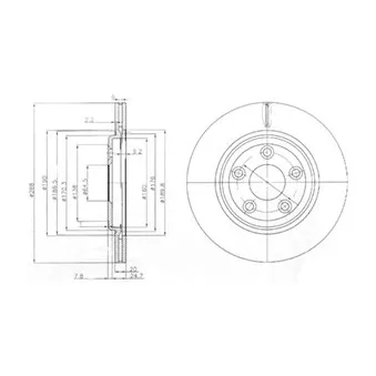 Jeu de 2 disques de frein arrière DELPHI BG3512