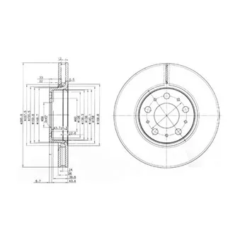 Jeu de 2 disques de frein avant DELPHI BG3513
