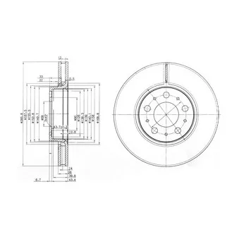 Jeu de 2 disques de frein avant DELPHI BG3513C