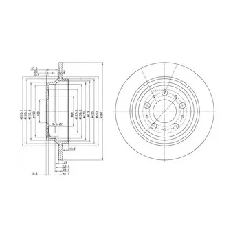 Jeu de 2 disques de frein arrière DELPHI BG3515C