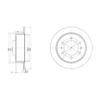 Jeu de 2 disques de frein arrière DELPHI BG3522