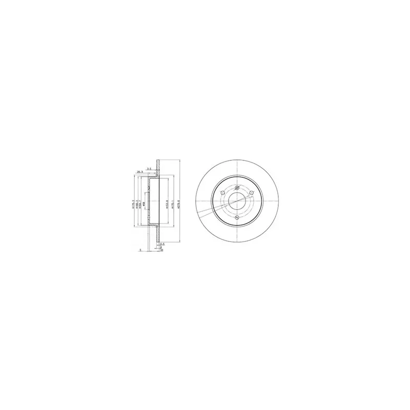 Jeu de 2 disques de frein avant DELPHI BG3526