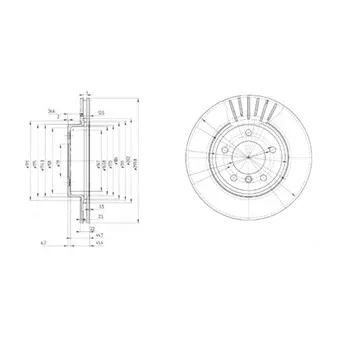 Jeu de 2 disques de frein avant DELPHI BG3527