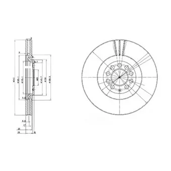 Jeu de 2 disques de frein avant DELPHI BG3528
