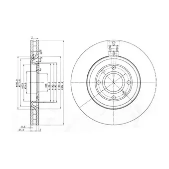 Jeu de 2 disques de frein avant DELPHI BG3529