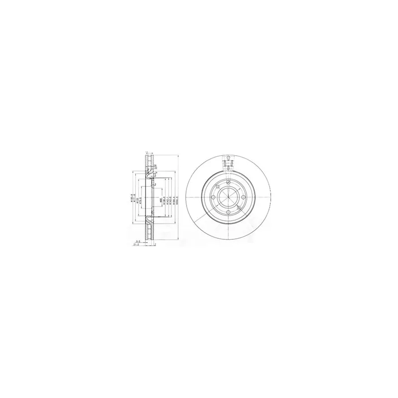 Jeu de 2 disques de frein avant DELPHI BG3529