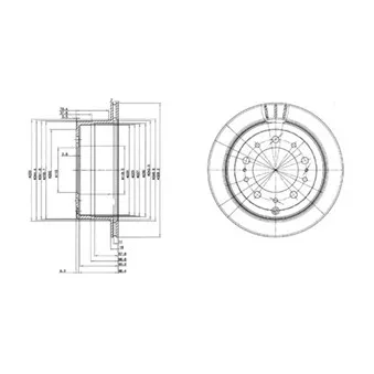 Jeu de 2 disques de frein arrière DELPHI BG3534
