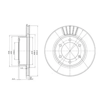 Jeu de 2 disques de frein avant DELPHI BG3535