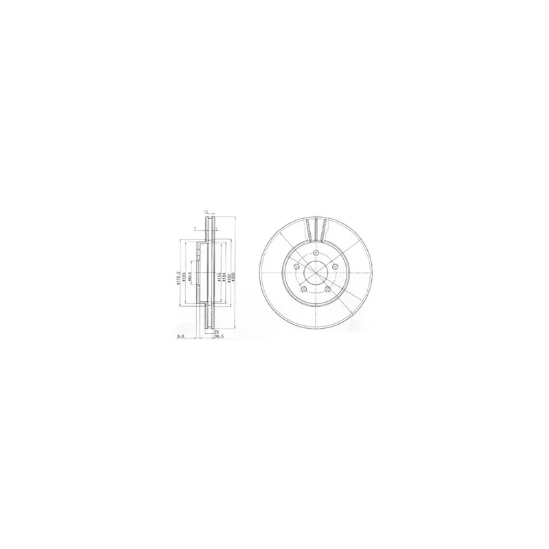 Jeu de 2 disques de frein avant DELPHI BG3537