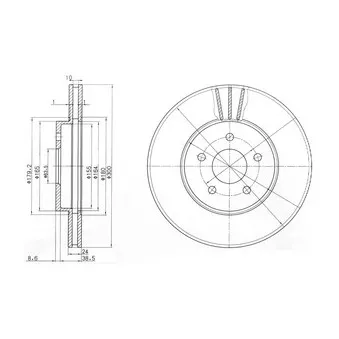 Jeu de 2 disques de frein avant DELPHI BG3537C
