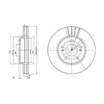 Jeu de 2 disques de frein avant DELPHI BG3541