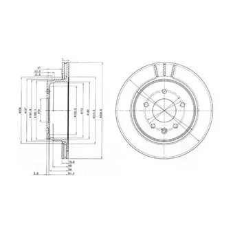 Jeu de 2 disques de frein arrière DELPHI BG3542