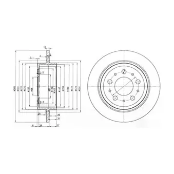 Jeu de 2 disques de frein arrière DELPHI BG3543