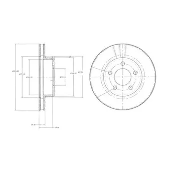 Jeu de 2 disques de frein avant DELPHI BG3546
