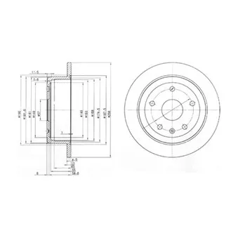 Jeu de 2 disques de frein arrière DELPHI