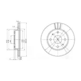 Jeu de 2 disques de frein avant DELPHI BG3555