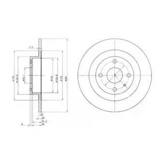 Jeu de 2 disques de frein arrière DELPHI