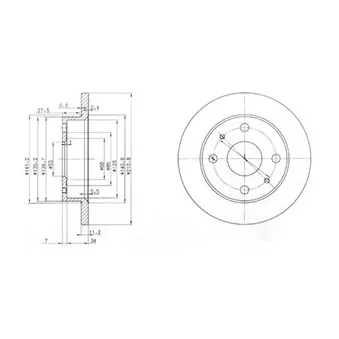 Jeu de 2 disques de frein avant DELPHI