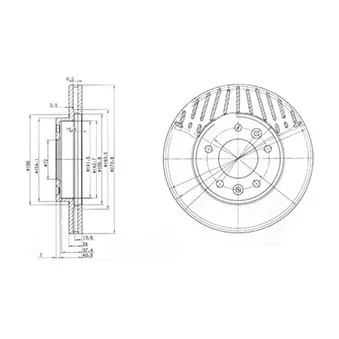 Jeu de 2 disques de frein avant DELPHI BG3563