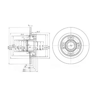 Jeu de 2 disques de frein arrière DELPHI BG3570