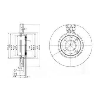 Jeu de 2 disques de frein avant DELPHI BG3574