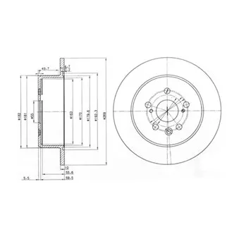 Jeu de 2 disques de frein arrière DELPHI BG3583