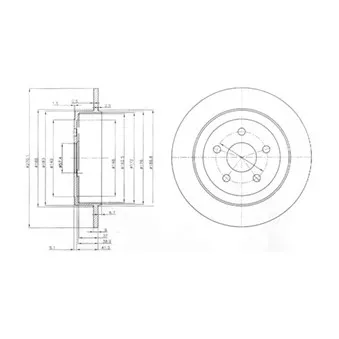 Jeu de 2 disques de frein arrière DELPHI BG3593