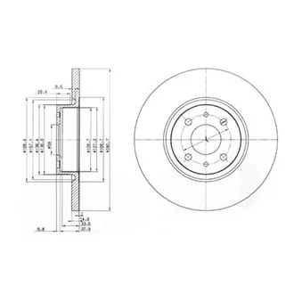 Jeu de 2 disques de frein avant DELPHI BG3600