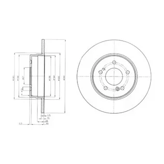 Jeu de 2 disques de frein arrière DELPHI