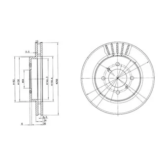 Jeu de 2 disques de frein avant DELPHI BG3612